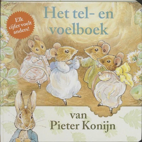 Cover van het boek 'Het tel- en voelboek van Pieter Konijn' van Beatrix Potter