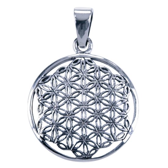 Zilveren Flower of Life Ketting Hanger