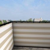 Balkonscherm gestreept beige - BalkonschermenGestreept - Vinyl - 100x250cm Enkelzijdig