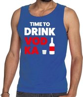 Time to drink Vodka tekst tanktop / mouwloos shirt blauw heren - heren singlet Time to drink Vodka L