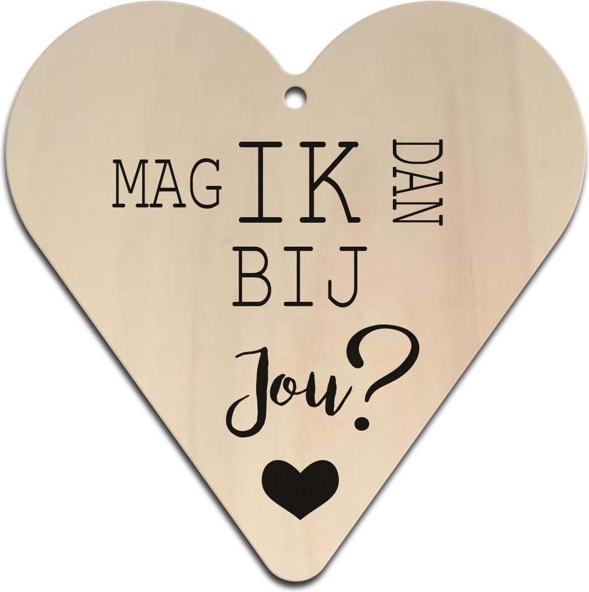 Mag ik dan bij jou - Gift heart hout