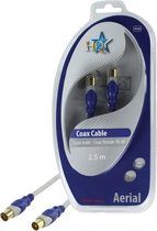 HQ Standaard Coax Mannelijk - Vrouwelijk 90 Db Kabel 2.50 M
