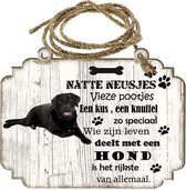 Spreukenbordje hond: Labrador zwart