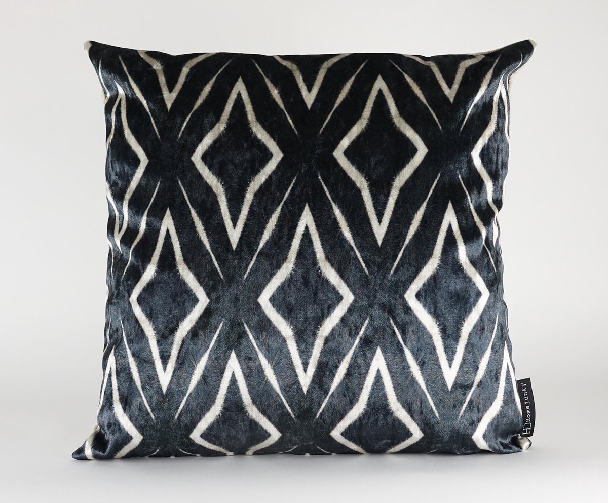 Home Junky Ice Velvet Kussen Abstract BW zwart, wit, naturel