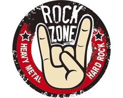 Signs-USA Hard Rock Heavy Metal Zone - Retro Wandbord - Metaal