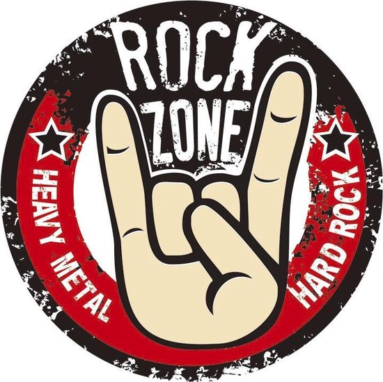Signs-USA Hard Rock Heavy Metal Zone - Retro Wandbord - Metaal