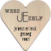 Wees jezelf - Gift heart hout