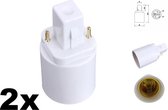 2 Stuks - G24 naar E27 Fitting Omvormer Converter
