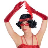 Charleston set 3 delig - bril, haarband en handschoenen rood