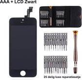 IPhone 5S / SE LCD scherm zwart - reparatieset de luxe - met 25 delig setje