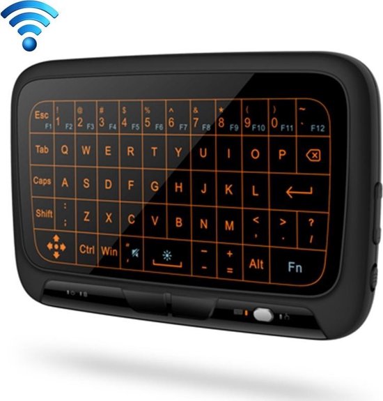 H18 + 2 4 GHz Draadloos Mini toetsenbord volledige Touchpad met verstelbare Backlight(Black) 3 niveau H18 + 2 4 GHz Draadloos Mini toetsenbord volledige Touchpad met verstelbare Backlight(Black) 3 niveau