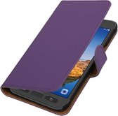 Paars Effen booktype wallet cover hoesje voor Samsung Galaxy S7 Active