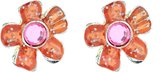 oorstekers oranje bloem met roze steentje