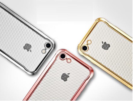 King Kong Hoesje voor Apple iPhone 7 / iPhone 8 / iPhone SE (2020) - TPU - Anti Shock - Transparant met Zilveren Rand