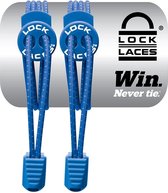 Lock Laces Elastische Schoenveters - Elastiek Veters - Hardlopen - Running - Sport - Dames - Heren - Kinderen - Kids - Blauw - 2 Stuks Voor 1 Paar Schoenen