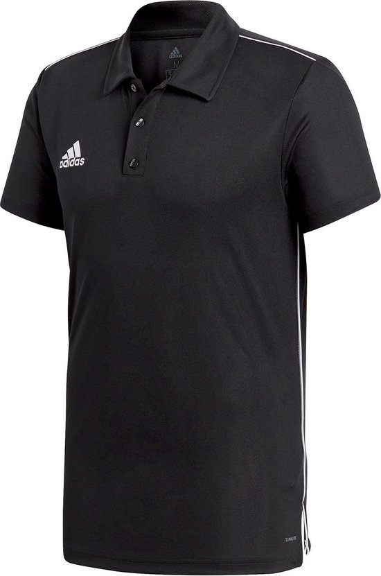 adidas Core 18 Polo Heren Sportpolo - Maat S  - Mannen - zwart/wit