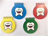 Notitieboekjes opdruk Tand - Tandarts - 4 kleuren - 12 stuks - Uitdeelcadeaus