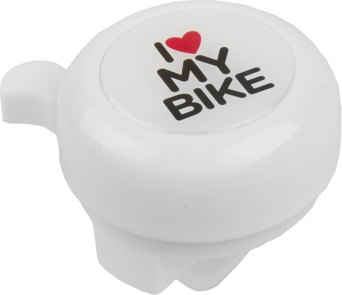 M-wave Stalen Fietsbel 3d Afbeelding I Love My Bike Wit