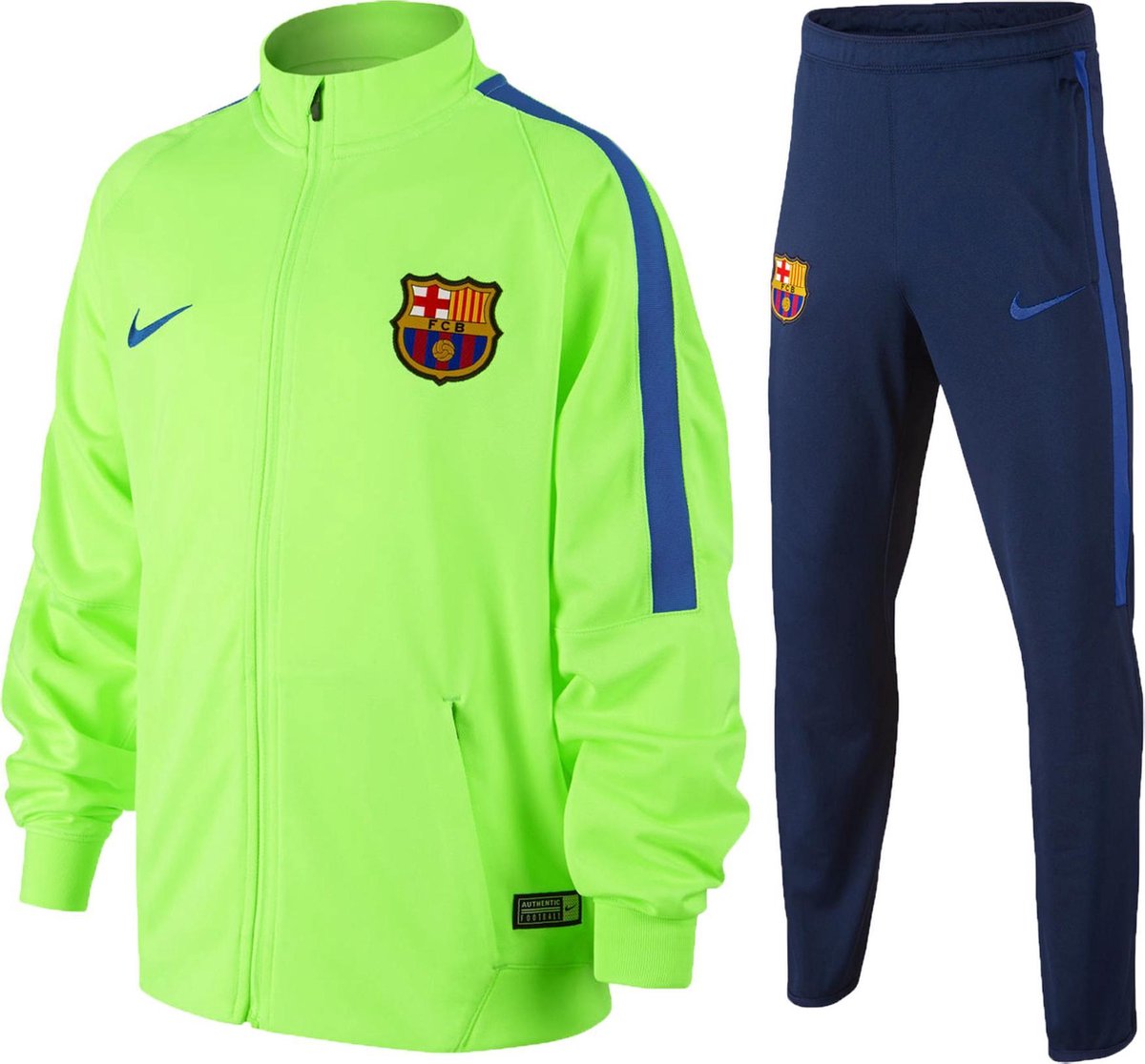 Nike FC Barcelona Trainingspak Maat S - Unisex - lime groen/blauw | bol.com