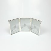 3 Zilveren 3-luik Fotolijst - 10x15 cm