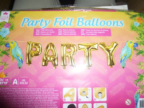 Verbieden duurzame grondstof over Party foil balloons / Party letters slinger opblaas letters met papegaai |  bol.com