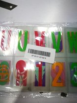 EXXO #20162 - Extra Lichtbak Letter Set  - met 104 Letters gesorteerd - Gekleurd
