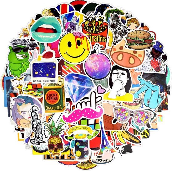Bol Com Sticker Mix Met 100 Grappige Plaatjes Bekende Karakters En Logo S Coole Mix Voor