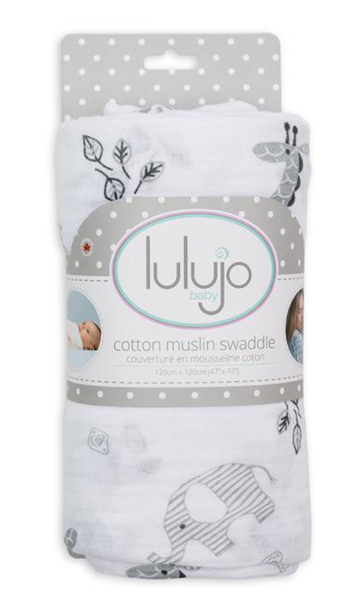 Lulujo - hydrofiele doek - swaddle - katoen - 120x120 cm - Afrique van LuLu — afbeelding 5