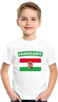 T-shirt met Hongaarse vlag wit kinderen XS (110-116)