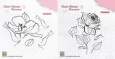 Set van 2 Transparante Stempels - Flowers Rose en Wild Rose - maak mooie kaarten en scrapbook