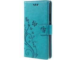 Bloemen & Vlinders Book Case - Geschikt voor Huawei P9 Lite Hoesje - Blauw