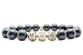 Beaddhism - Armband - Big Black - Queen 3 - 10 mm - 19 cm