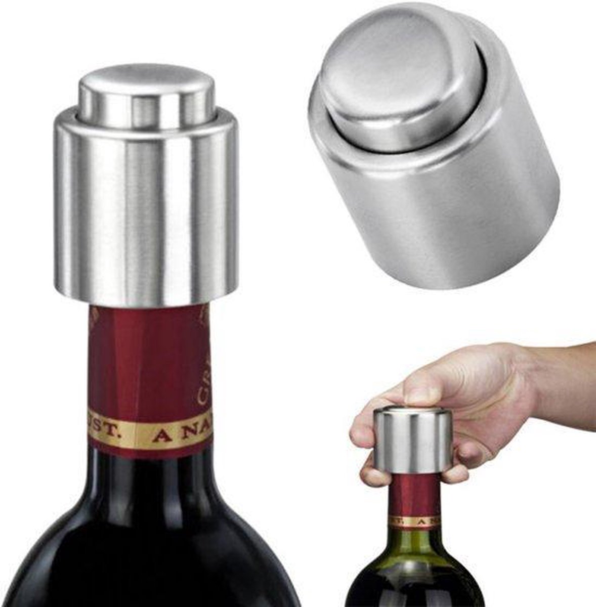 2 x Vacuüm Wijnfles Stopper - Cocktail fles afsluiter - Fles cover - fles kruk