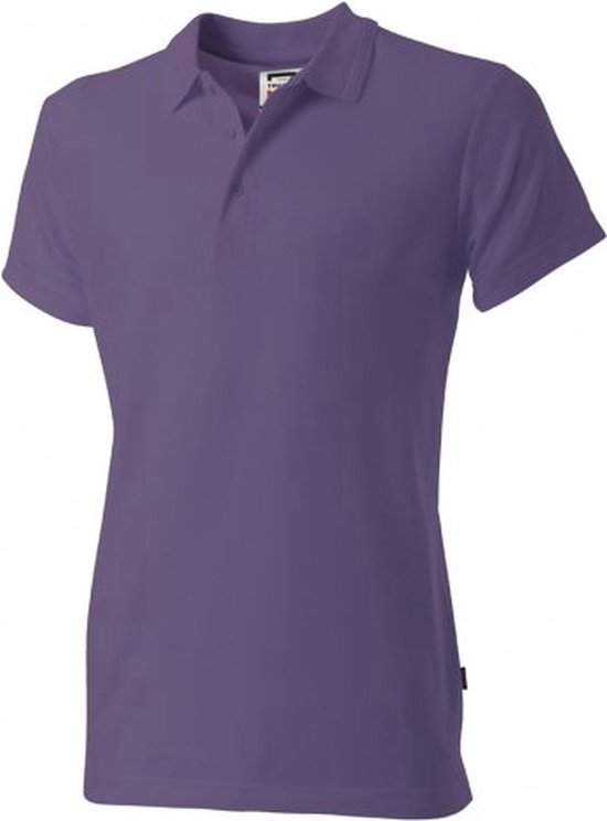Polo lavande Tricorp à boutons, manches courtes et col droit, présenté sur un mannequin.