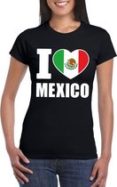 Zwart I love Mexico fan shirt dames S