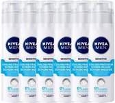 NIVEA MEN Sensitive Cool Scheerschuim - 6 x 200 ml - Voordeelverpakking met grote korting