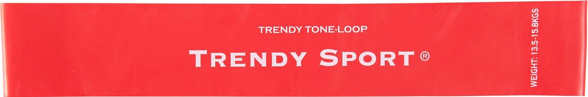Trendy Sport Tone-Loop - naadloos - rood - medium weerstand - 24 mm x 1.4 mm x 29 cm - revalidatie + aerobic - Weerstandsband