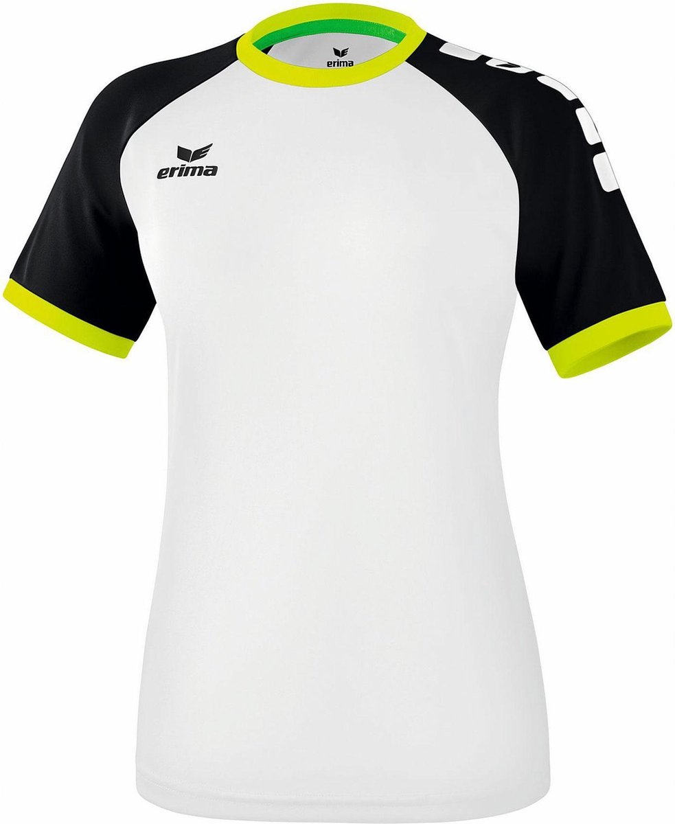 Erima Zenari 3.0 SS Shirt Dames Sportshirt - Maat XS  - Vrouwen - wit/zwart/geel
