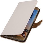 Effen Wit bookcase - Samsung Galaxy S6 edge Plus