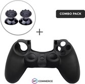 Siliconen Beschermhoes + Thumb Grips voor PS4 Dualshock PlayStation 4 Controller - Softcover Hoes / Case / Skin - Zwart