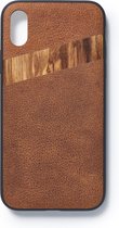 iPhone X leather wood case zebrano