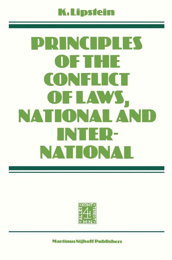 Law and Criminology (R0) - Principles of the Conflict of Law ... - cover