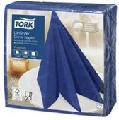 Tork Linstyle Dinnerservet 39x39cm 1lgs 1/4 vouw, midnight blue, 12x50 (600) (478856)