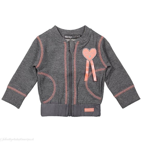 Dirkje Gilet Pullunder Bambina Grigio 18 Mesi - Cardigan In Cotone Con Cerniera E Fodera Morbida