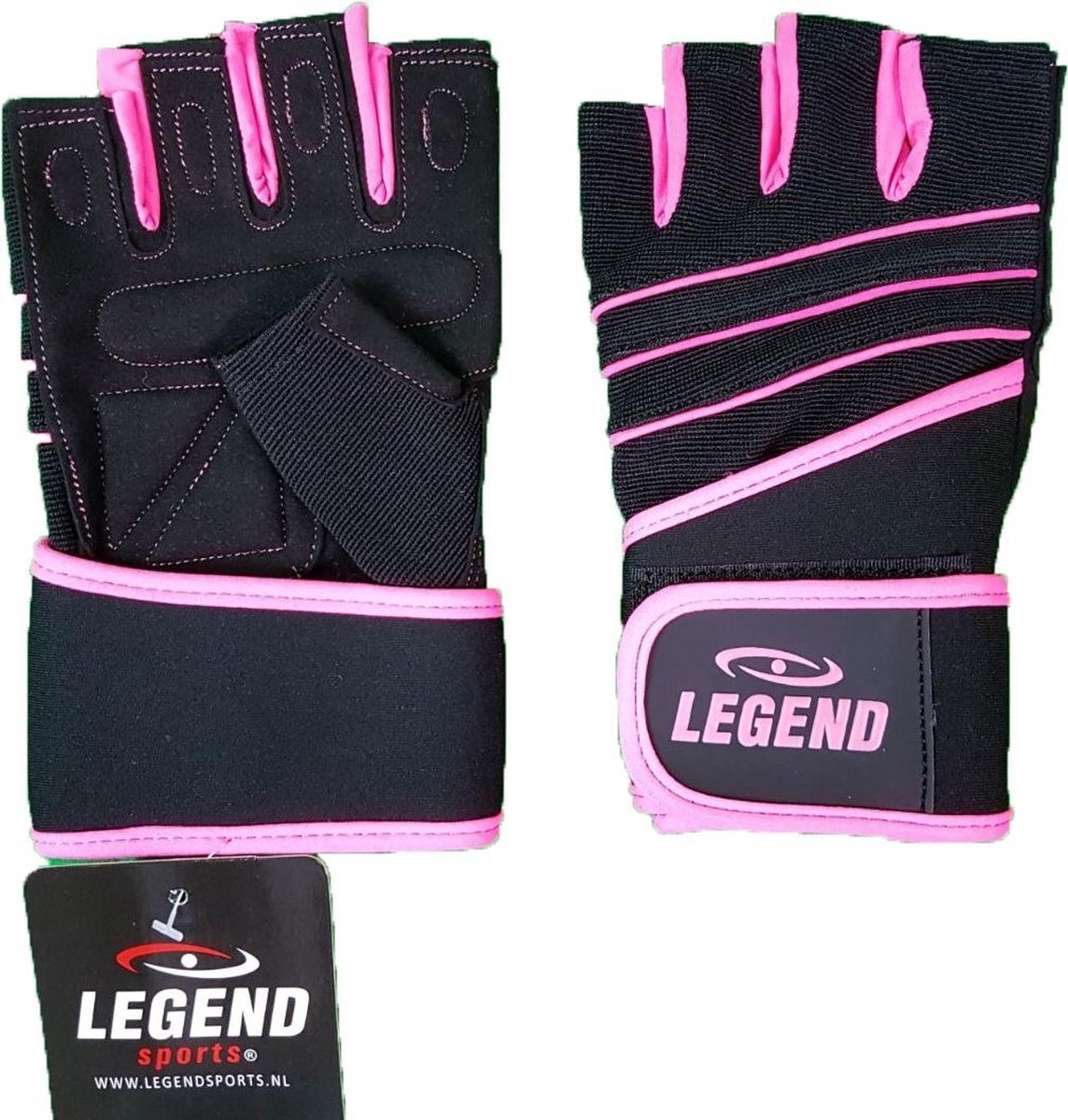 Legend Sports Fitness Handschoen Dames Legend Grip Roze Maat L