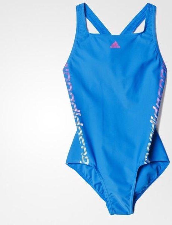 Alert Aannames, aannames. Raad eens hardwerkend Adidas Badpak LIN 1PC - Meisjes - Blauw/Roze maat 128 | bol.com