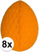8x Decoratie paasei oranje 20 cm - Paasversiering / Paasdecoratie