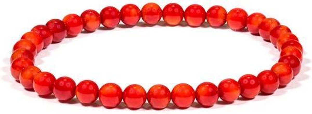 Armband bamboe koraal (±6mm)