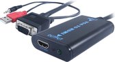 Unibos UNVH-100 VGA (D-Sub) + 3.5mm HDMI Zwart video kabel adapter