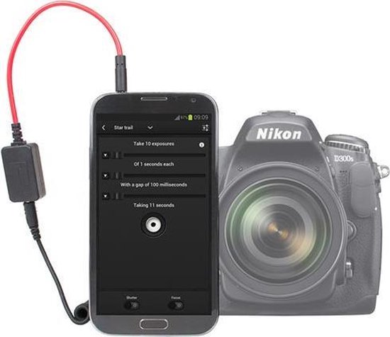 Triggertrap Smartphone Afstandsbed. met DC1 kabel voor Nikon - Triggertrap